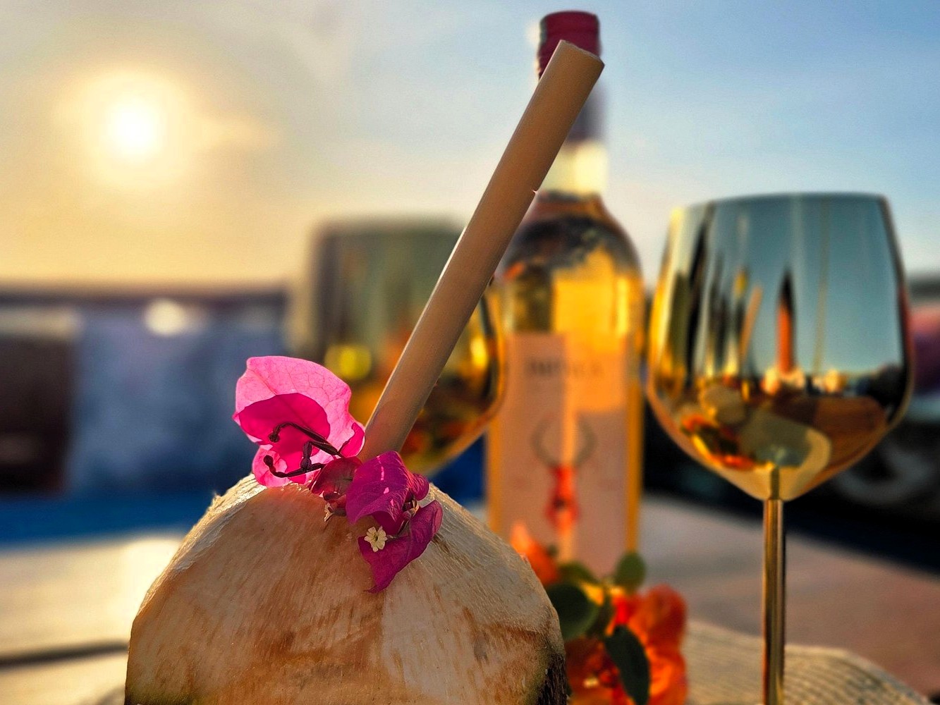 Snorkeling in vibrant coral reefs during sunset cruise