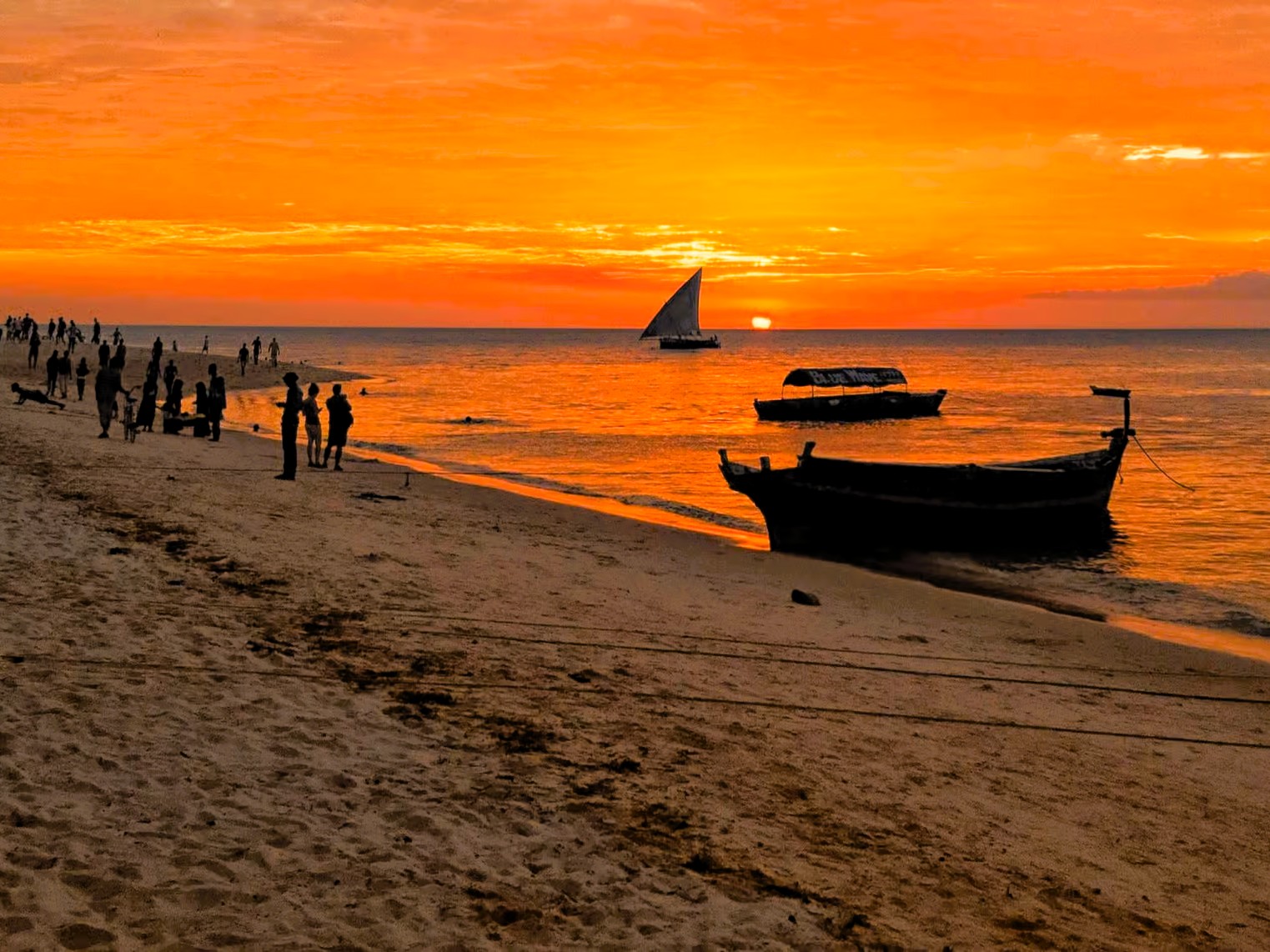 Relaxing on powdery sands at Nungwi Beach